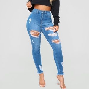 Little Miss High Rise Distressed Jeans -